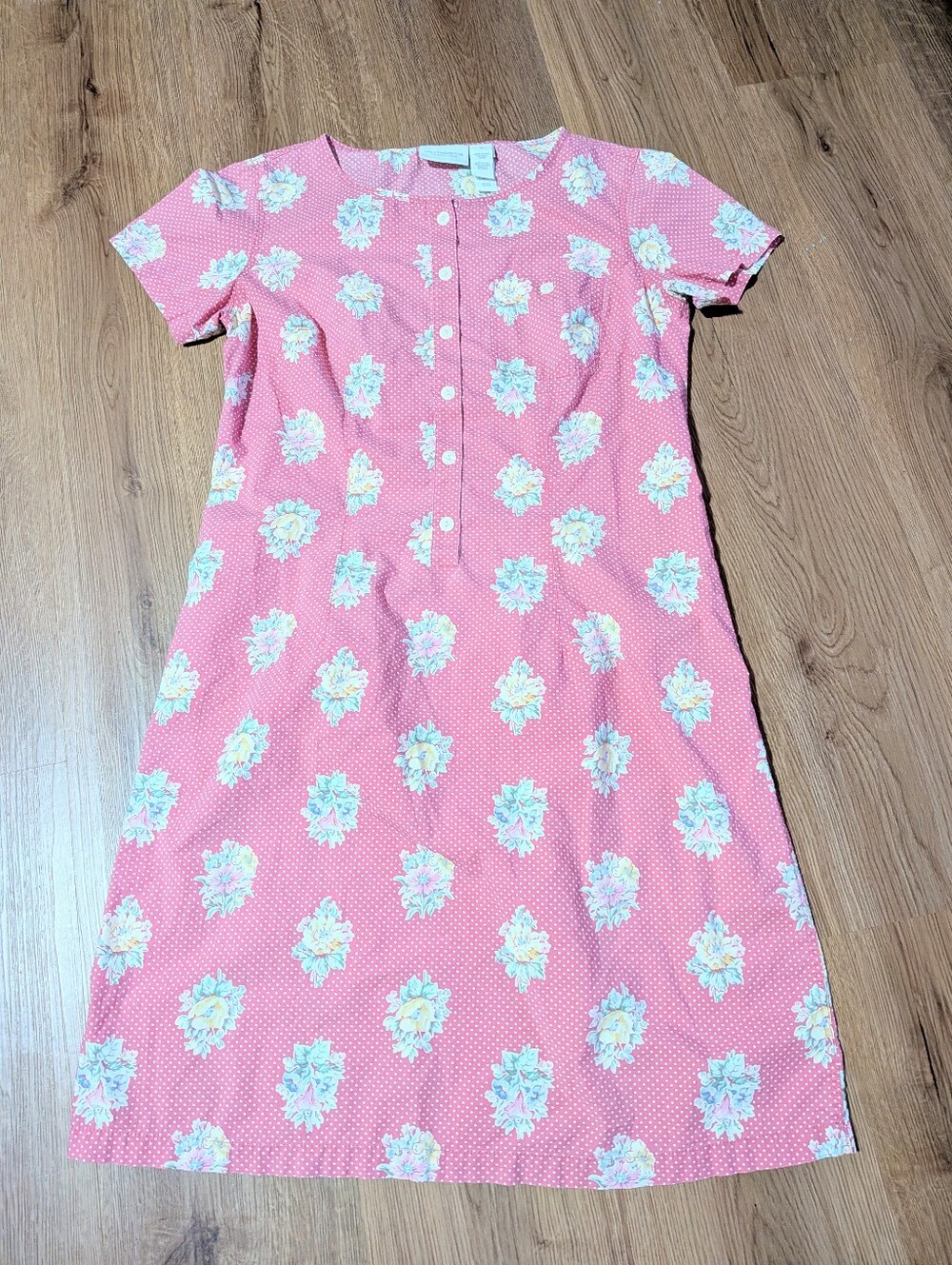 Liz Claiborne Vintage Cottagecore Floral Polka Dot Dress 6